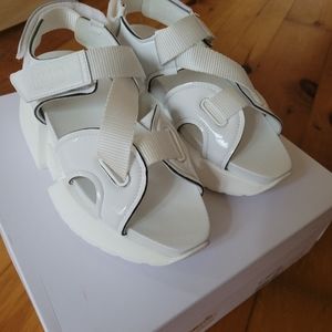 MM6 multi strap patent leather sandals